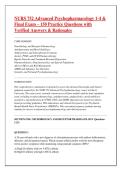 NURS 752 Advanced Psychopharmacology 1-4 & &NewLine;Final Exam &ndash; 150 Practice Questions with &NewLine;Verified Answers & Rationales