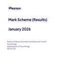 2026 Pearson Edexcel International A Level Psychology UNIT 3&vert;WGE03&sol;01&vert;Mark scheme&vert;JANUARY 2026