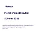 2026 Pearson Edexcel International A Level Psychology UNIT 4&vert;WGE04&sol;01&vert;Mark scheme&vert;JUNE 2026