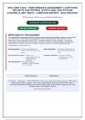 WGU D385 Task 1 Performance Assessment &vert; Software Security and Testing&comma; Static Analysis&comma; Python Logging & Unit Tests &vert; Complete Report &vert; Questions with Correct Answers & Detailed Rationales 2026