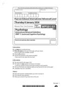 2026 Pearson Edexcel International A Level Psychology UNIT 1&vert;WGE01&sol;01&vert;Question paper&vert;JANUARY 2026
