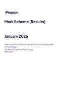 2026 Pearson Edexcel International A Level Psychology UNIT 1&vert;WGE01&sol;01&vert;Mark scheme&vert;JANUARY 2026