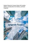 Solutions Manual for Corporate Finance 6th Canadian Edition &vert; Berk&comma; DeMarzo & Stangeland