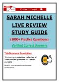 SARAH MICHELLE LIVE REVIEW Study Guide &ndash; 1001 Practice Questions & Correct Answers for NP
