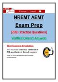 NREMT AEMT Exam Prep &ndash; 745 Practice Questions & Verified Correct Answers &lpar;Latest PDF&rpar;
