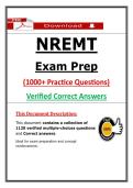 NREMT Exam Prep &ndash; 1120 Practice Questions & Verified Answers &plus; Rationales &lpar;Latest PDF&rpar;