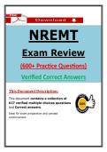 NREMT Exam Review &ndash; 617 Practice Questions & Verified Answers Study Guide &lpar;Latest PDF&rpar;