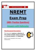 NREMT Exam Prep &ndash; 475 Practice Questions & Verified Answers with Rationales &lpar;Latest PDF&rpar;