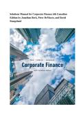 Solutions Manual for Corporate Finance 6th Canadian Edition &vert; Berk&comma; DeMarzo & Stangeland