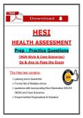 HESI Health Assessment Prep Practice &lpar;Latest 2026&sol;2027 Update&rpar; NGN-Style Questions & Case Scenarios&comma; 100&percnt; Verified Graded A&plus;