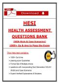 HESI Health Assessment &lpar;Latest 2026&sol;2027 Update&rpar; Question Bank &ndash; with NGN-Style Questions & Case Scenarios&comma; 100&percnt; Verified Graded A&plus;
