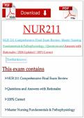 NUR 211 Comprehensive Final Exam Review&colon; Master Nursing Fundamentals & Pathophysiology &vert; Questions and Answers with Rationales &vert; 2026 Updated &vert; 100&percnt; Correct&NewLine;