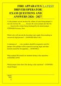 FIRE APPARATUS &NewLine;DRIVER&sol;OPERATOR &NewLine;EXAM QUESTIONS AND &NewLine;ANSWERS 2026 - 2027 