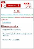 AHIP 2027 Medicare Certification&colon; Complete Study Guide with 146 Practice Questions & Rationales &lpar;AHIP&rpar; Guarantee Pass &lpar;Updated Pdf&rpar;&NewLine;