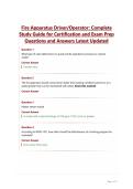 Fire Apparatus Driver&sol;Operator&colon; Complete Study Guide for Certification and Exam Prep Questions and Answers Latest Updated