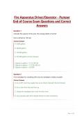 Fire Apparatus Driver&sol;Operator - Pumper End of Course Exam Questions and Correct Answers