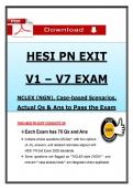 Pass the 2026 HESI PN Exit Exam with NGN Questions & Case Scenarios &vert; V1&ndash;V7 Exams &vert; &lpar;100&percnt; Guarantee Pass&rpar;