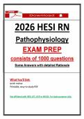 2026 HESI RN Pathophysiology NGN Nursing Questions&comma; 2026 HESI Pathophysiology Exam Prep &lpar;Guarantee Pass&rpar;