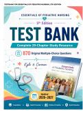 Test Bank for Essentials of Pediatric Nursing 5th Edition &vert; Kyle & Carman &vert; 870 Original MCQs &plus; Detailed Rationales &vert; Chapters 1&ndash;29 &vert; Updated 2026&ndash;2027
