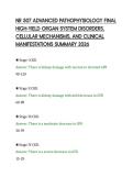 NR 507 ADVANCED PATHOPHYSIOLOGY FINAL&NewLine;HIGH-YIELD ORGAN SYSTEM DISORDERS&comma;&NewLine;CELLULAR MECHANISMS&comma; AND CLINICAL&NewLine;MANIFESTATIONS SUMMARY 2026