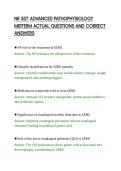 NR 507 ADVANCED PATHOPHYSIOLOGY&NewLine;MIDTERM ACTUAL QUESTIONS AND CORRECT&NewLine;ANSWERS