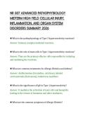 NR 507 ADVANCED PATHOPHYSIOLOGY&NewLine;MIDTERM HIGH-YIELD CELLULAR INJURY&comma;&NewLine;INFLAMMATION&comma; AND ORGAN SYSTEM&NewLine;DISORDERS SUMMARY 2026&NewLine;