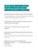 NR 507 EDAPT ENDOCRINE SYSTEM&NewLine;EDAPT COMPLETE STUDY GUIDE&NewLine;QUESTIONS AND VERIFIED ANSWERS