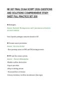NR 507 FINAL EXAM SCRIPT 2026 QUESTIONS&NewLine;AND SOLUTIONS COMPREHENSIVE STUDY&NewLine;SHEET FULL PRACTICE SET 200