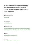 NR 509 ADVANCED PHYSICAL ASSESSMENT&NewLine;MIDTERM EXAM 5 TEST PAPER 2026 FULL&NewLine;QUESTIONS AND ANSWERS VERIFIED STUDY&NewLine;GUIDE FINAL PREP