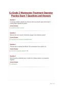 Ca Grade 2 Wastewater Treatment Operator Practice Exam 1 Questions and Answers&period;