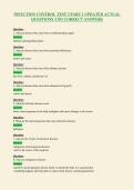 INFECTION CONTROL TEST 2 PART 1 UPDATED ACTUAL&NewLine;QUESTIONS AND CORRECT ANSWERS