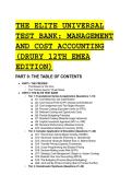 2026&sol;2027 THE ELITE TEST BANK&colon; Management and Cost Accounting &lpar;Drury&comma; 12th EMEA Edition&rpar; - High-Yield Scenarios with Mentor Breakdown