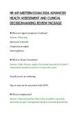 NR 601 MIDTERM EXAM 2026 ADVANCED&NewLine;HEALTH ASSESSMENT AND CLINICAL&NewLine;DECISION-MAKING REVIEW PACKAG