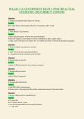 POL220 - U&period;S&period; GOVERNMENT EXAM 3 UPDATED ACTUAL&NewLine;QUESTIONS AND CORRECT ANSWERS