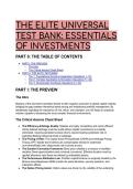 2026&sol;2027 The Elite Universal Test Bank&colon; Essentials of Investments - Advanced Asset Pricing & Portfolio Management