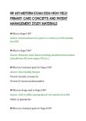 NR 601 MIDTERM EXAM 2026 HIGH-YIELD&NewLine;PRIMARY CARE CONCEPTS AND PATIENT&NewLine;MANAGEMENT STUDY MATERIALS