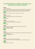 WGU D102 FINANCIAL ACCOUNTING UPDATED ACTUAL&NewLine;QUESTIONS AND CORRECT ANSWERS