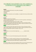 WGU PROJECT MANAGEMENT C722&comma; UNIT 6&comma; MODULE 21&comma;&NewLine;22 UPDATED ACTUAL QUESTIONS AND CORRECT&NewLine;ANSWERS