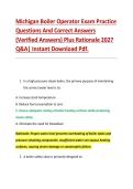 Michigan Boiler Operator Exam Practice &NewLine;Questions And Correct Answers &NewLine;&lpar;Verified Answers&rpar; Plus Rationale 2027 &NewLine;Q&A&vert; Instant Download Pdf