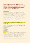 EDF 6225 Foundations of ABA Final Exam Updated 2026&vert; A Comprehensive Review of 400 Practice Multichoice Questions with Correct Verified Answers with Rationales