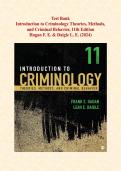 Test Bank&colon; Introduction to Criminology&comma; 11th Edition &vert; 694 Q&A with Rationales &vert; Instant Download&NewLine;