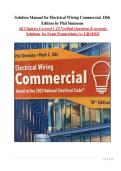 Solution Manual for Electrical Wiring Commercial&comma; 18th &NewLine;Edition by Phil Simmons&NewLine;All Chapters Covered 1-21&vert; Verified Questions & accurate&NewLine;Solutions for Exam Preparations&vert; A&plus; GRADED