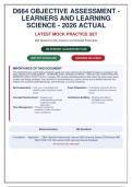 D664 Objective Assessment - Learners and Learning Science &vert; 200 Q&A with Detailed Rationales &vert; WGU 2026 Guide