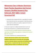 Minnesota Class A Master Electrician &NewLine;Exam Practice Questions And Correct &NewLine;Answers &lpar;Verified Answers&rpar; Plus &NewLine;Rationale 2027 Q&A&vert; Instant &NewLine;Download Pdf&period;