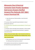 Minnesota Class B Electrical &NewLine;Contractor Exam Practice Questions &NewLine;And Correct Answers &lpar;Verified &NewLine;Answers&rpar; Plus Rationale 2027 Q&A&vert; &NewLine;Instant Download Pdf&period; 