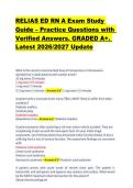 RELIAS ED RN A Exam Study &NewLine;Guide &ndash; Practice Questions with &NewLine;Verified Answers&period; GRADED A&plus;&period; &NewLine;Latest 2026&sol;2027 Update 