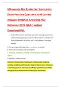 Minnesota Fire Protection Contractor &NewLine;Exam Practice Questions And Correct &NewLine;Answers &lpar;Verified Answers&rpar; Plus &NewLine;Rationale 2027 Q&A&vert; Instant &NewLine;Download Pdf&period;