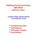 Auditing and Assurance Services Solutions Manual &ndash; 18th Edition by Alvin A&period; Arens &vert; Complete Chapters 1&ndash;26 &vert; Verified A&plus; Answers &vert; Full Pack PDF &vert; Instant Download 2025&sol;2026