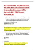 Minnesota Power Limited Technician &NewLine;Exam Practice Questions And Correct &NewLine;Answers &lpar;Verified Answers&rpar; Plus &NewLine;Rationale 2027 Q&A&vert; Instant &NewLine;Download Pdf&period; 
