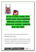 CP-FS Practice Exam 2026&sol;2027 &vert; 139 Questions & Answers &vert; FDA Food Code&comma; HACCP&comma; Foodborne Illness&comma; Inspections&comma; Outbreaks & Food Safety